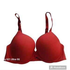 Victorias Secret T-Shirt Push-Up Full Coverage Adjustable Strap Bra Red Size 36C